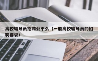高校辅导员招聘公平么（一般高校辅导员的招聘要求）