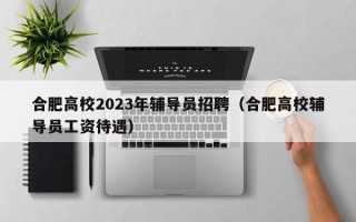 合肥高校2023年辅导员招聘（合肥高校辅导员工资待遇）