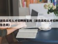 湖南高校人才招聘网官网（湖南高校人才招聘信息网）