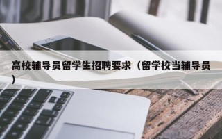 高校辅导员留学生招聘要求（留学校当辅导员）