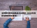 全职高校教师招聘条件及要求（2020年高职招聘教师的要求）