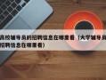 高校辅导员的招聘信息在哪里看（大学辅导员招聘信息在哪里看）
