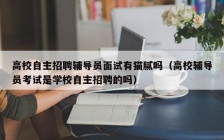 高校自主招聘辅导员面试有猫腻吗（高校辅导员考试是学校自主招聘的吗）