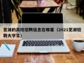 芜湖的高校招聘信息在哪里（2021芜湖招聘大学生）
