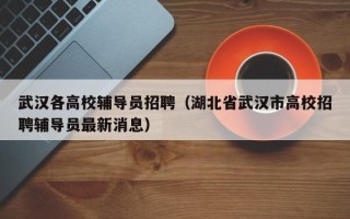 武汉各高校辅导员招聘（湖北省武汉市高校招聘辅导员最新消息）