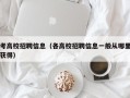 考高校招聘信息（各高校招聘信息一般从哪里获得）