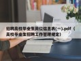 招聘高校毕业生岗位信息表(一).pdf（高校毕业生招聘工作管理规定）
