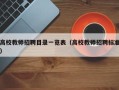 高校教师招聘目录一览表（高校教师招聘标准）