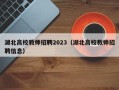湖北高校教师招聘2023（湖北高校教师招聘信息）