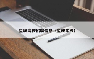 星城高校招聘信息（星成学校）