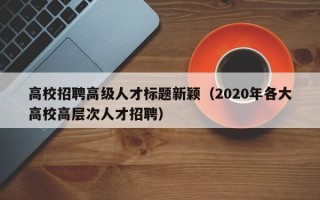 高校招聘高级人才标题新颖（2020年各大高校高层次人才招聘）