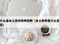 什么是本土高校教师招聘（本土教师是什么意思）