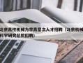 北京高校机械力学高层次人才招聘（北京机械科学研究总院招聘）