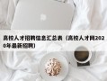 高校人才招聘信息汇总表（高校人才网2020年最新招聘）